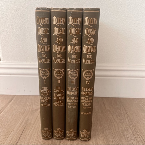 Antique Hardcover Books 1918, MODERN‎ MUSIC and MUSICIANS For Vocalists, 4 Pcs